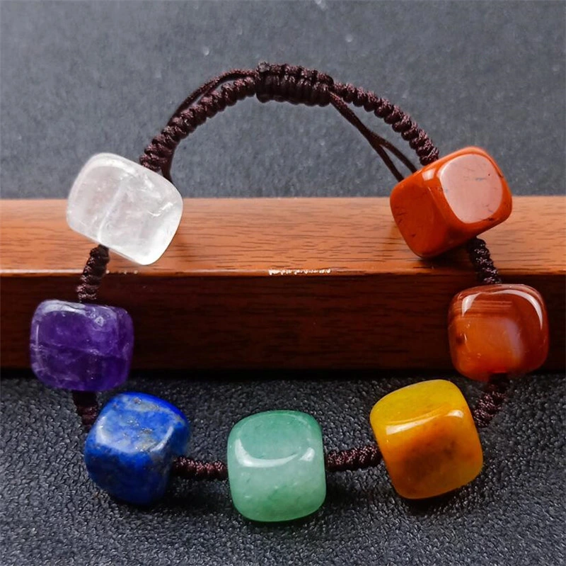 7 Chakra Bracelets Women Braided Beads String Rope Adjustable Irregular Rock Natural Stone Healing Reiki Crystal Bracelet