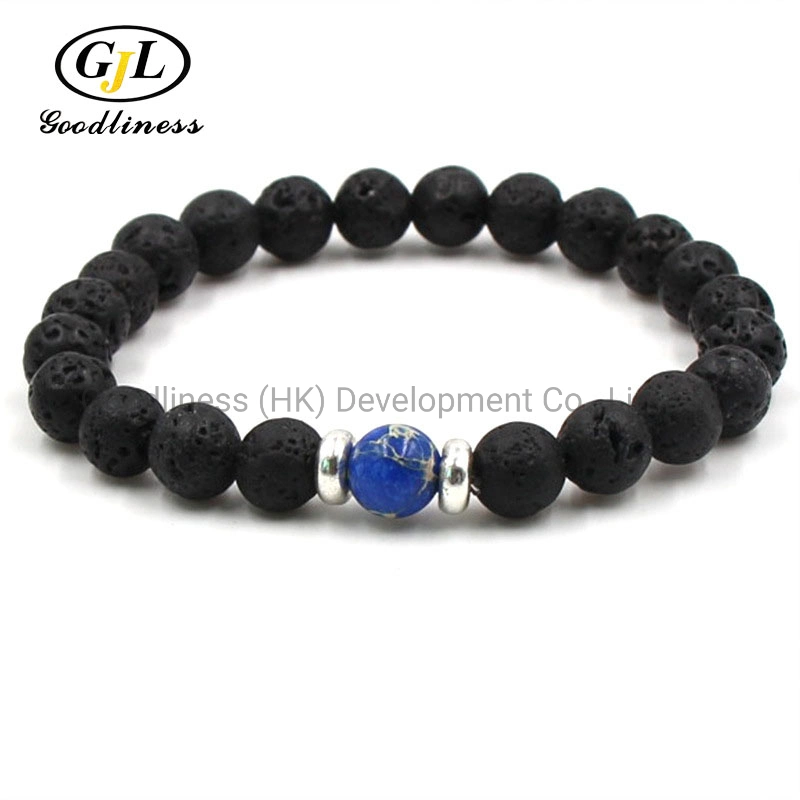 Volcanic Rock Beaded Bracelet Yoga Chakra Men′ S Bracelet