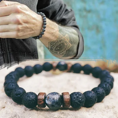 Männer Armband Natürliche Mondstein Perle Tibetischen Buddha Armband Chakra Lava Stein Diffusor Armbänder Männer Schmuck Geschenk Drop Shipping